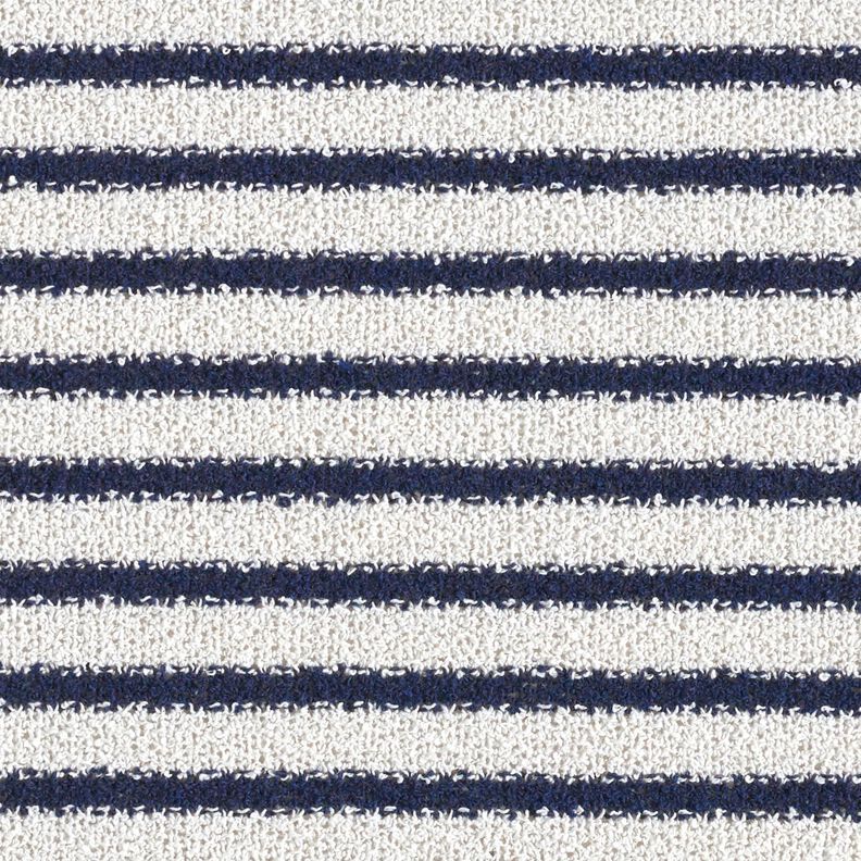 Strickbouclé Streifen und Glitzer – weiss/marineblau,  image number 1