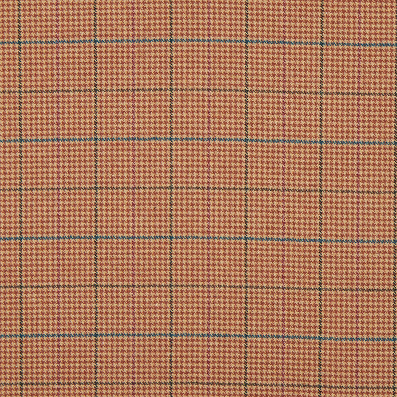 Mantelstoff Hahnentritt Karo mit Glitzereffekt – beige/kupfer,  image number 1