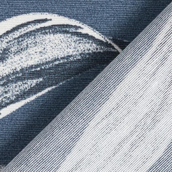 Dekostoff Canvas Exotische Blätterskizzen – stahlblau | Reststück 50cm