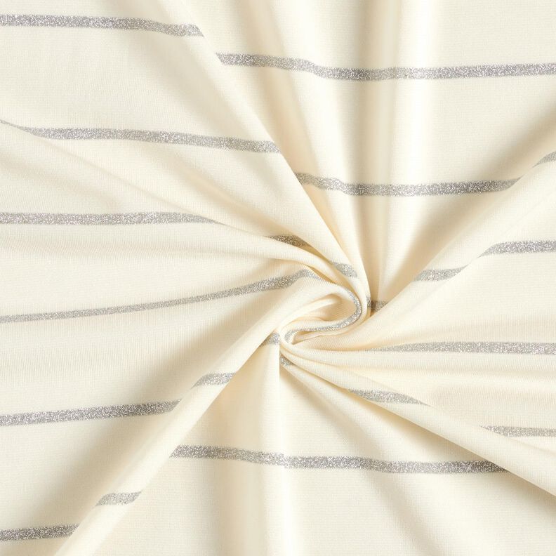 Jersey breite Glitzerstreifen – weiss/silber metallic,  image number 4