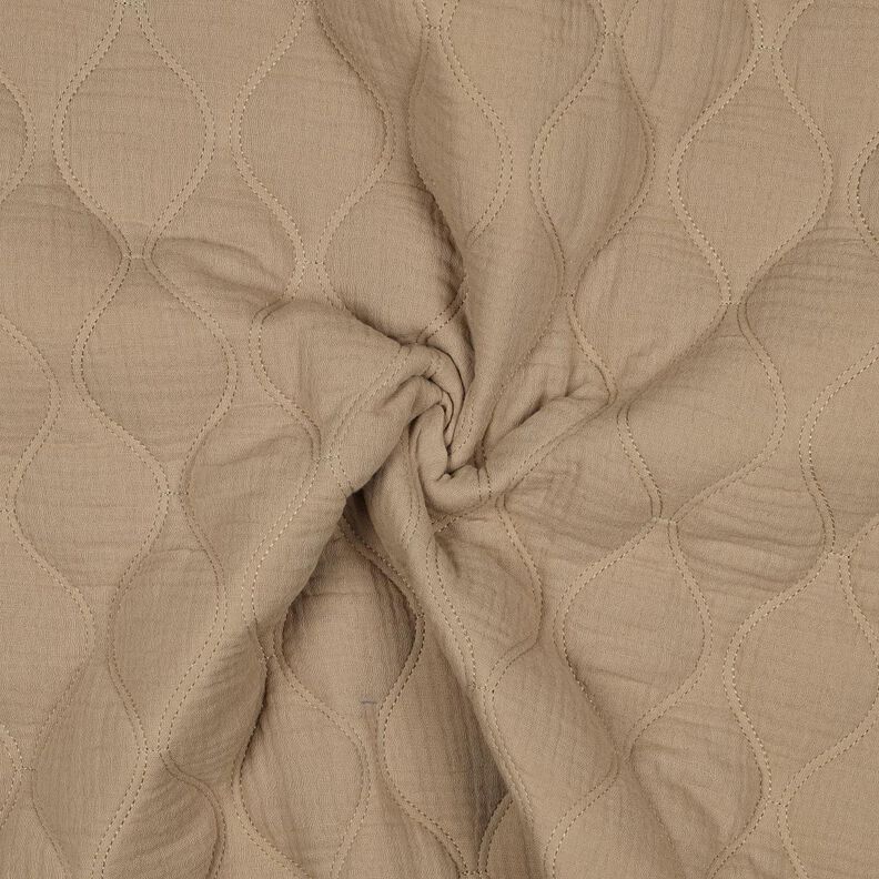 Steppstoff Musselin Wellen – dunkelbeige, image number 3