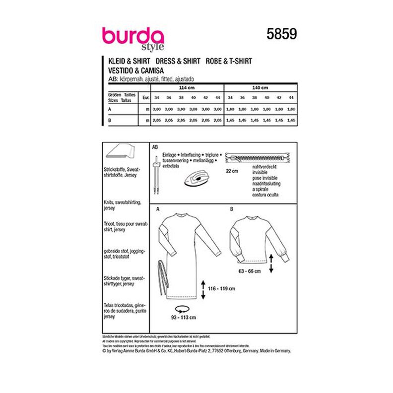 Kleid / Shirt | Burda 5859 | 34-44,  image number 9