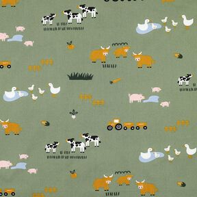 Baumwollpopeline Bauernhof Tiere | Poppy Fabrics – pinie, 