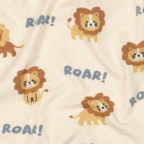 Baumwolljersey Löwe | Poppy Fabrics – hellbeige/rehbraun, 