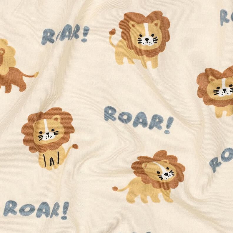 Baumwolljersey Löwe | Poppy Fabrics – hellbeige/rehbraun, image number 2