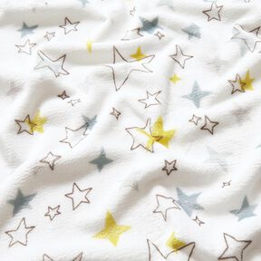 Kuschelfleece bunte Sterne – elfenbein/sonnengelb, 