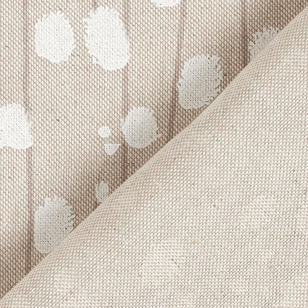 Dekostoff Halbpanama Zweige mit Knospen – weiss/beige