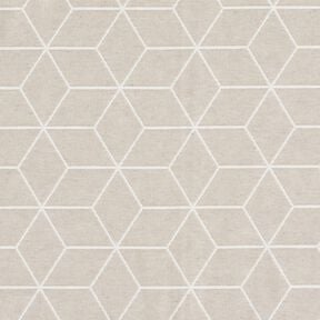 Dekostoff Jacquard moderne Würfel – cashew/elfenbein, 