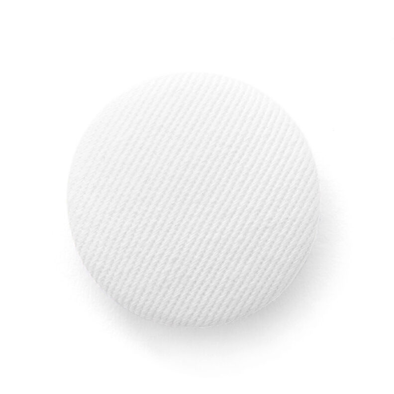 Bezogener Knopf, Baumwollköper – weiss,  image number 1