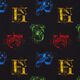 Baumwolljersey  Harry Potter, Initialien und Wappentiere | Warner Bros. – schwarz,  thumbnail number 1