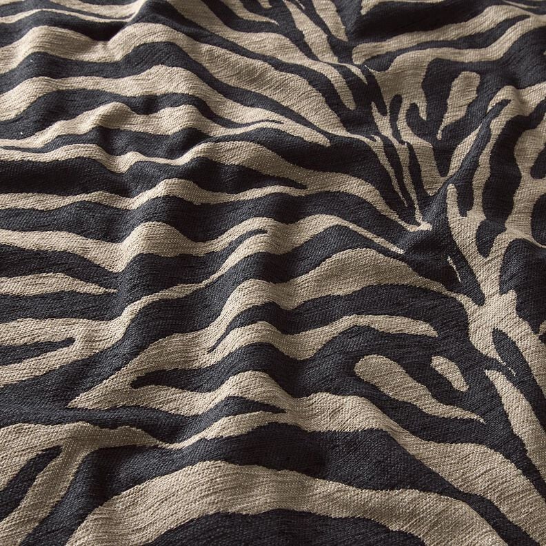 Polsterstoff Jacquard Zebra – khaki/schwarz, image number 2