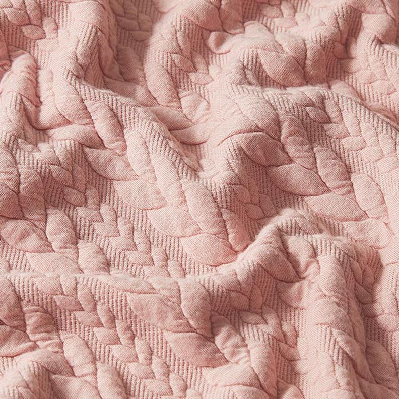 Jerseyjacquard Cloqué Zopfmuster – rosé,  image number 2