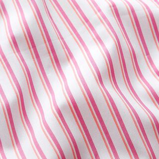 Baumwollstoff unregelmäßige Streifen – pink/weiss, 