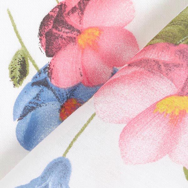 Seiden-Viskose-Satin Blumen und Blätter – weiss, image number 5