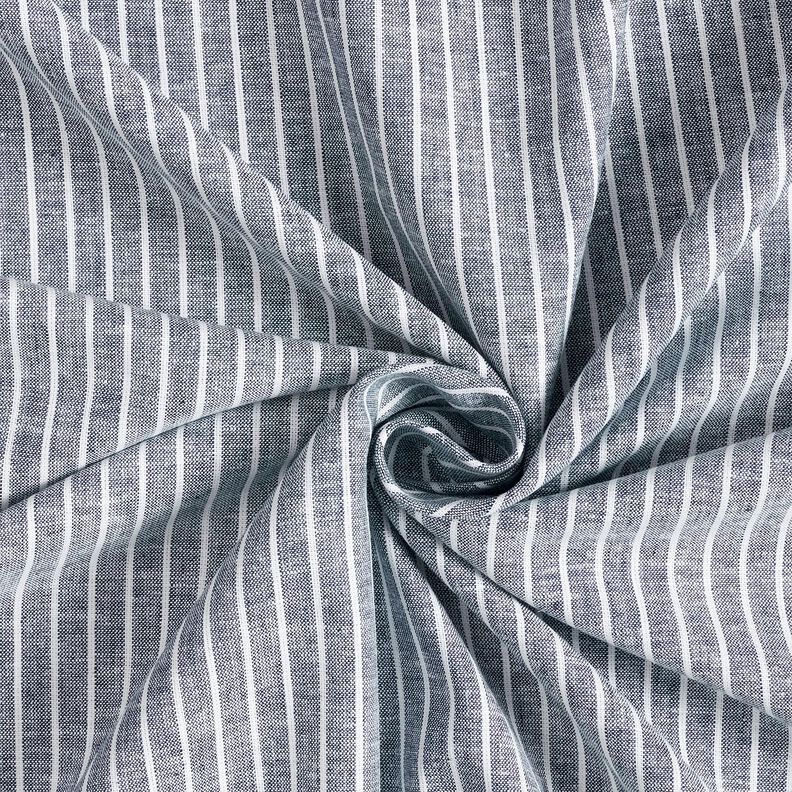 Leinen-Baumwoll-Mix breite Streifen – nachtblau/weiss, image number 3