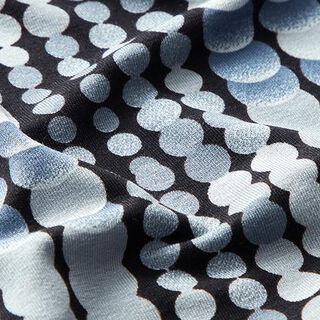 Viskosejersey Retropunkte – schwarz/grau, 