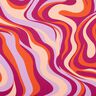 Baumwollsatin Retro-Wellen | Poppy Fabrics – purpur/orange,  thumbnail number 1