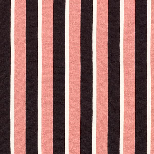 Viskosekrepp Längsstreifen – schwarz/altrosa | Reststück 50cm