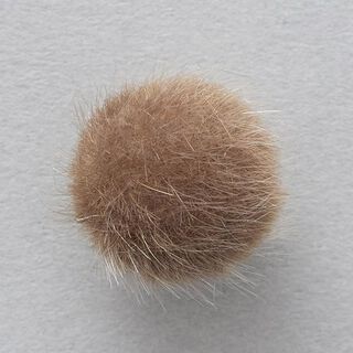 Ösenknopf Pompon [  Ø15 mm ] – mittelbraun, 