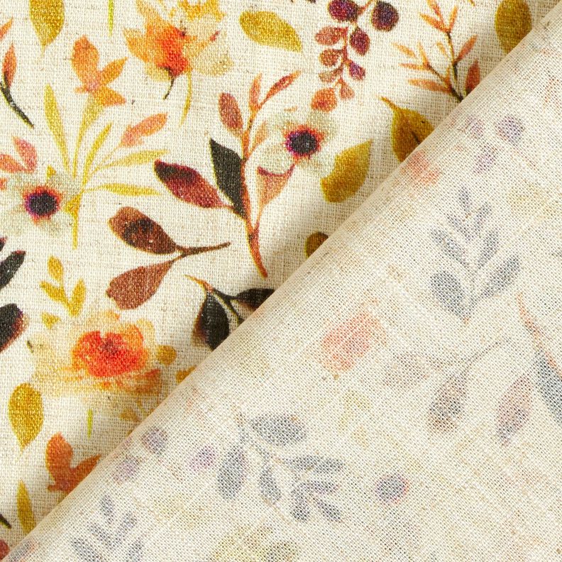 Viskose-Leinen-Mix Herbstlaub – hellbeige/orange,  image number 4