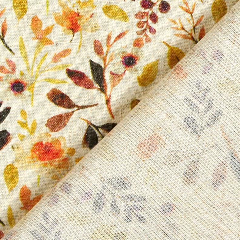 Viskose-Leinen-Mix Herbstlaub – hellbeige/orange, image number 4