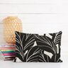 Dekostoff Panama elegante Blätter – schwarz/natur,  thumbnail number 8