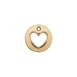 Zierteil Herz [ Ø 12 mm ] – gold metallic, 