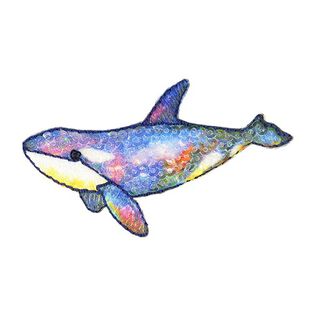 Applikation Wal [ 3 x 7 cm ] – blau, 