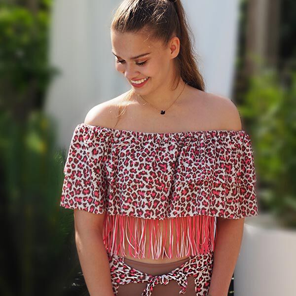 FRINGE ME Leo Pink – wollweiss/pink | Albstoffe | Hamburger Liebe, image number 8