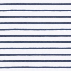 Baumwolljersey schmale & breite Streifen – weiss/marineblau, 