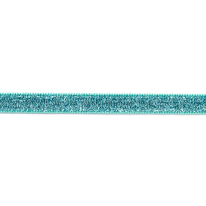 Samtband Metallic [10 mm] – aquablau,  image number 2