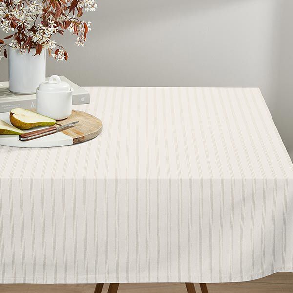 Dekostoff Canvas drei Streifen recycelt – anemone | Reststück 50cm