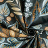 Dekostoff Halbpanama Paisley-Blätter – blaugrau,  thumbnail number 3