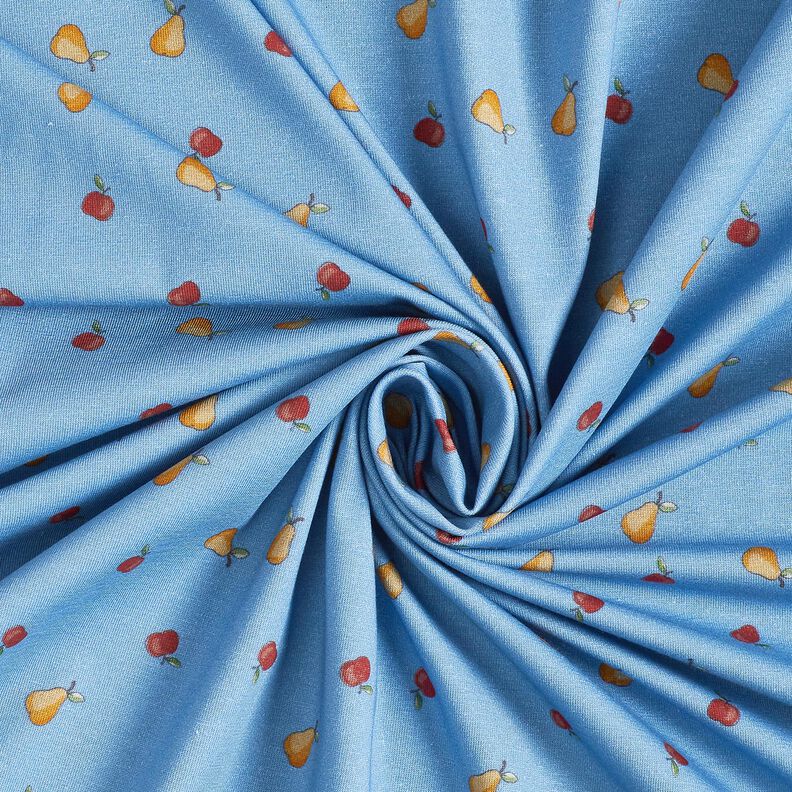 Baumwolljersey Äpfel und Birnen – jeansblau,  image number 3