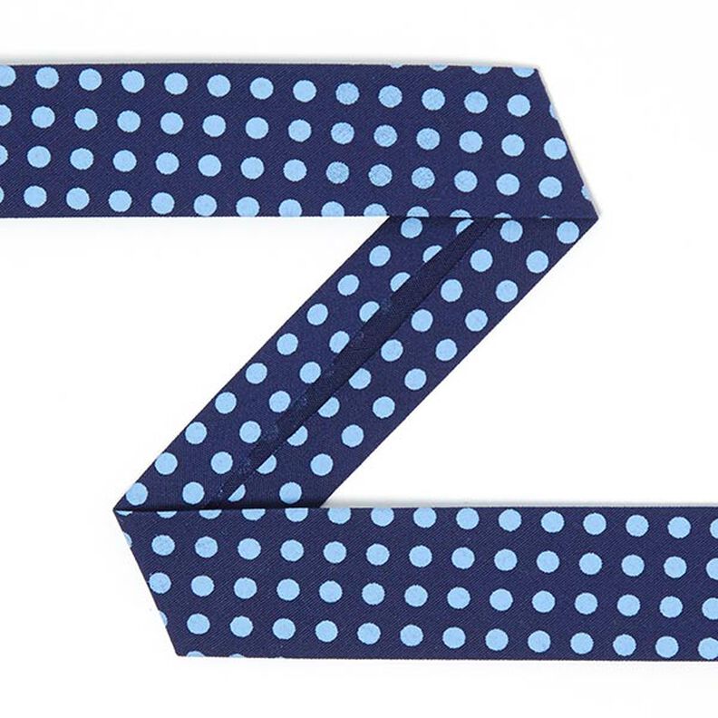 Schrägband Pünktchen (20 mm) 3 – navy,  image number 1