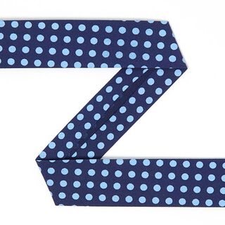 Schrägband Pünktchen (20 mm) 3 – navy, 