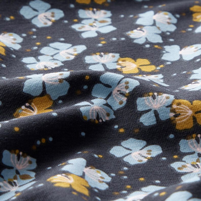 Baumwolljersey süße Blümchen – schwarzblau, image number 2