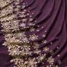 French Terry Sommersweat Eisblumen Bordürenstoff | Glitzerpüppi – aubergine/altgold,  thumbnail number 2