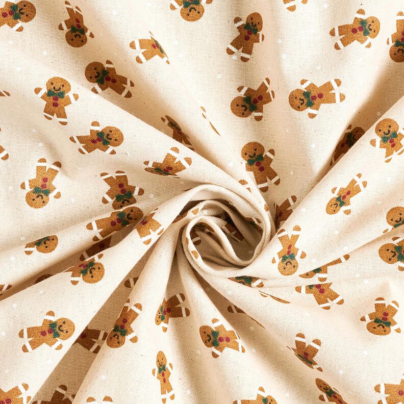 Dekostoff Canvas Lebkuchenmännchen – natur/karamell,  image number 3