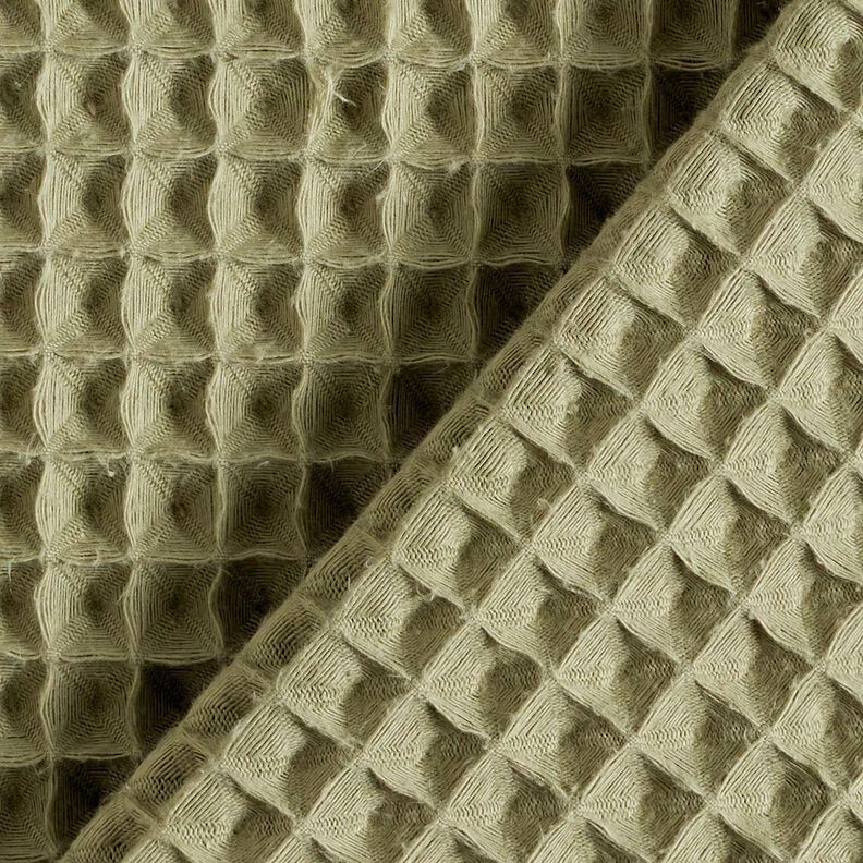 Waffelpiqué große Waben – hellkhaki,  image number 4