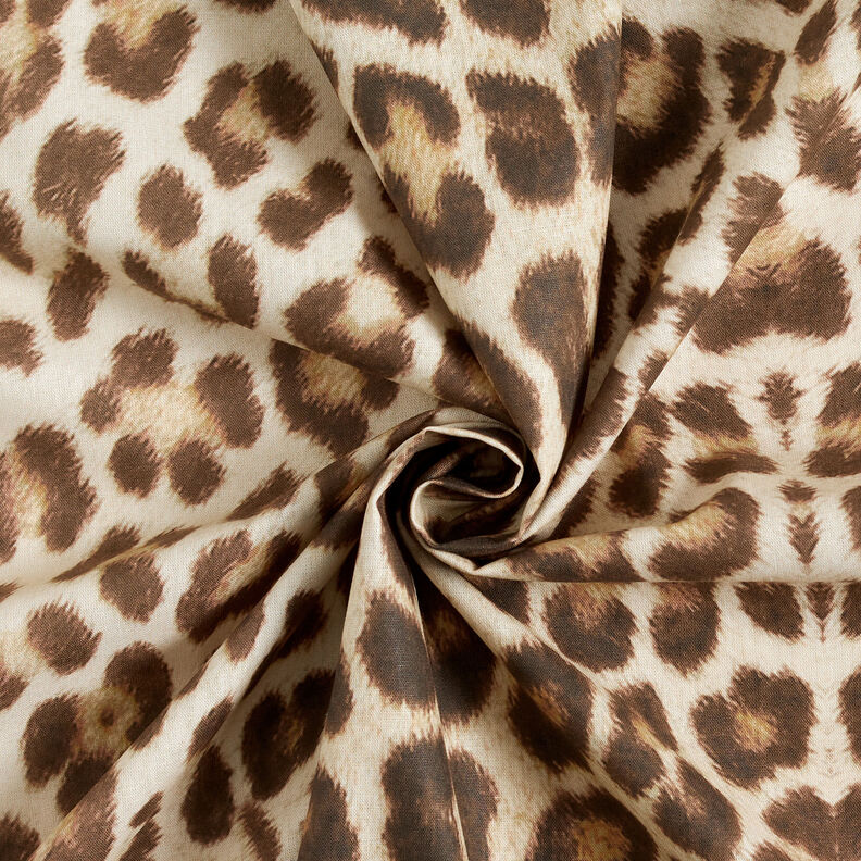 GOTS Baumwollbatist Leomuster | TCC x LOOKS by Wolfgang Joop – hellbeige/dunkelbraun,  image number 4
