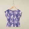 Viskosejersey Pinselstriche – weiss/blaulila,  thumbnail number 5
