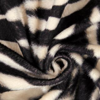 Tierfellimitat Zebra – creme/schwarz | Reststück 100cm