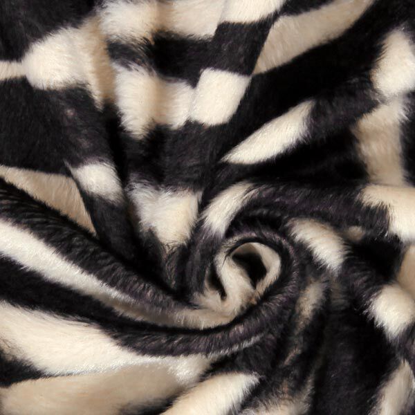 Tierfellimitat Zebra – creme/schwarz | Reststück 50cm