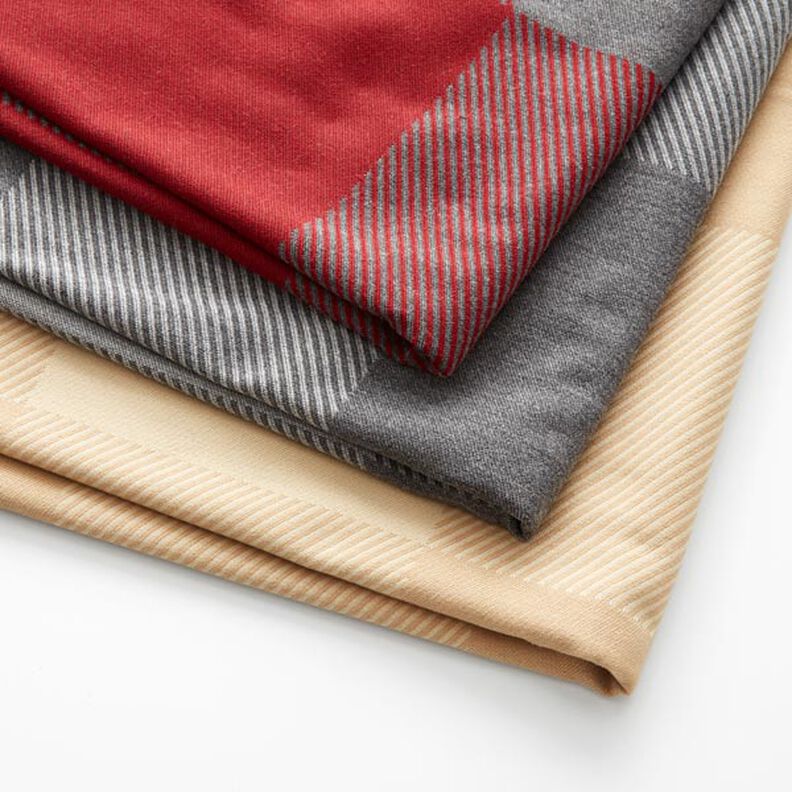 Dekostoff Jacquard Plaid Vichy – beige,  image number 3
