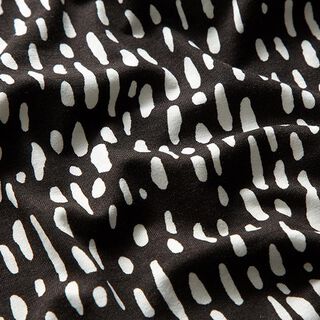 Viskosejersey Tropfenpunkte – schwarz/weiss, 