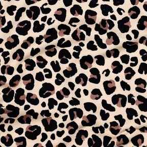 French Terry Sommersweat kleines Leo Print Digitaldruck | Poppy Fabrics – hellbeige/hellbraun, 
