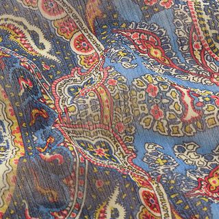Crêpe Chiffon Paisleyblumen – indigo, 