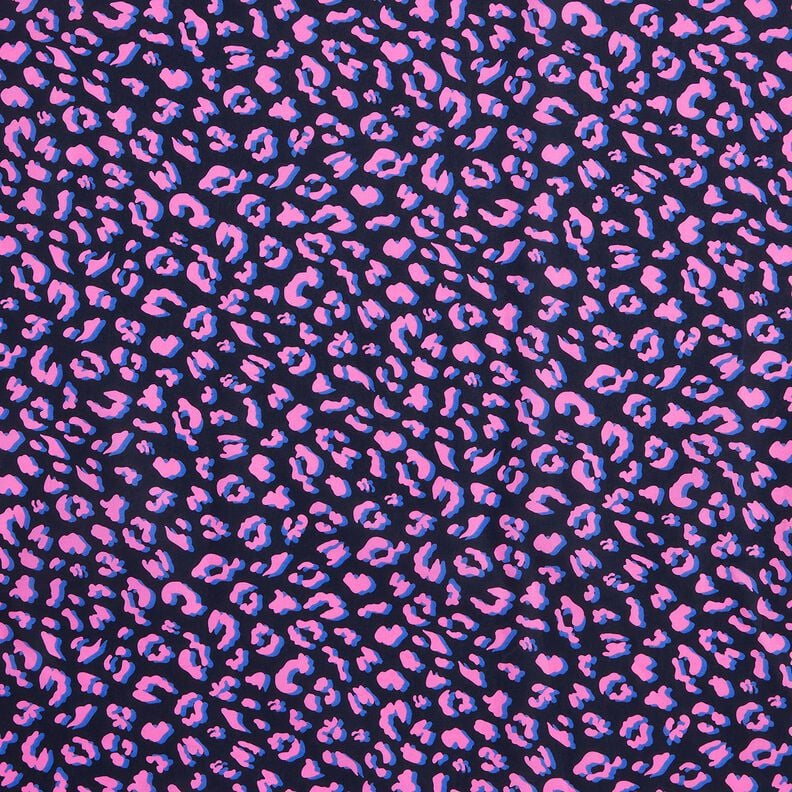 Beschichtete Baumwolle abstraktes Leo | Poppy Fabrics – nachtblau/pink, image number 1