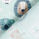 Baumwollpopeline Party-Tiere – aquablau,  thumbnail number 4